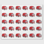Papier Cadeau Cartoon de camion à ordures souriant rouge (Plat)