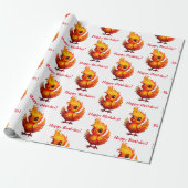 Papier Cadeau Cartoon de feu adorable Bébé Phoenix (Déroulé)