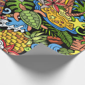 Papier Cadeau Cartoon doodles Hawaii seamless pattern. Backdrop  (Coin)