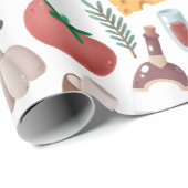 Papier Cadeau Cartoon Food and Drink (Coin rond)