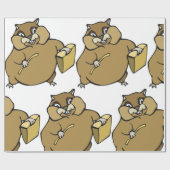 Papier Cadeau Cartoon Hamster (Plat)