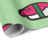 Papier Cadeau Cartoon Kawaii Sushi, Riz de Poisson et Enveloppem (Coin rond)