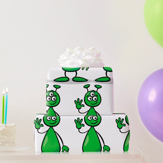 Papier Cadeau Cartoon Martian