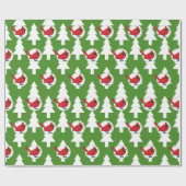 Papier Cadeau Cartoon Red Cardinal (Plat)