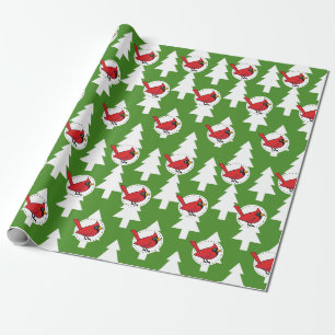 Papier Cadeau Cartoon Red Cardinal