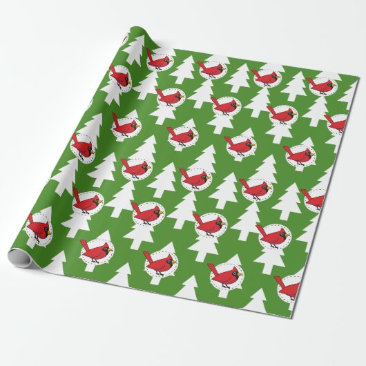 Papier Cadeau Cartoon Red Cardinal (Déroulé)