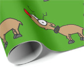 Papier Cadeau Cartoon Reindeer (Coin rond)