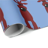 Papier Cadeau Cartoon Reindeer (Coin rond)