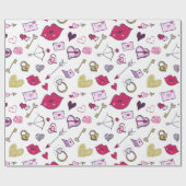 Papier Cadeau Cartoon Saint-Valentin (Plat)