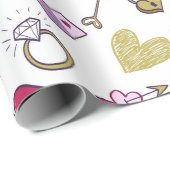 Papier Cadeau Cartoon Saint-Valentin (Coin rond)