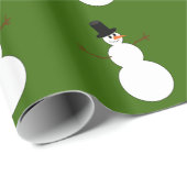 Papier Cadeau Cartoon Snowman (Coin rond)