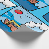 Papier Cadeau Cartoon Steamship sur Ocean Waves Art nautique