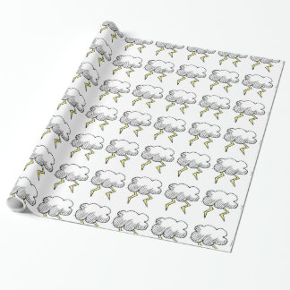 Papier Cadeau Cartoon Storm Cloud Rainy Day Design