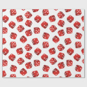 Papier Cadeau Casino Dice rouge et blanc (Plat)