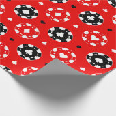 Papier Cadeau Casino noir rouge et blanc (Coin)