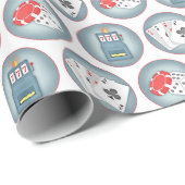Papier Cadeau Casino Poker Jeu de jeu cartes de jeu machine à so (Coin rond)