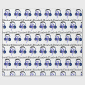 Papier Cadeau Casque Bleu Jouant Quelques Basse Classique (Plat)