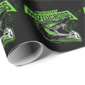 Papier Cadeau Casque de course de motocross motocross personnali (Coin rond)