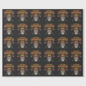 Papier Cadeau Casque de pompier personnalisé Crâne Hache Pompier (Plat)