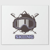 Papier Cadeau Casque de ski cool (Plat)