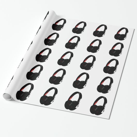 Papier Cadeau Casque Pop Art Head Téléphone (Déroulé)