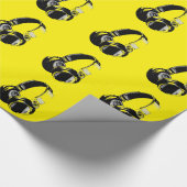 Papier Cadeau Casque Pop Art jaune (Coin)