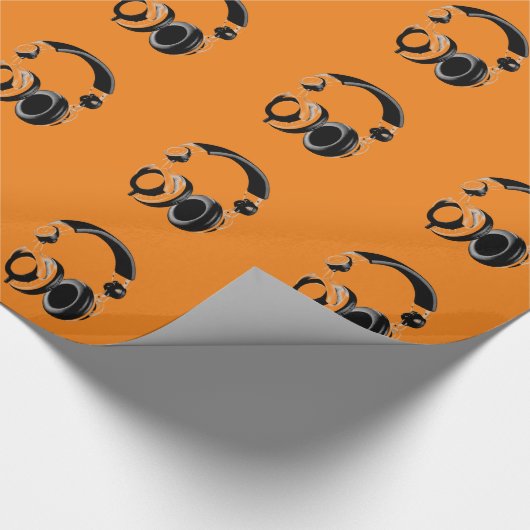 Papier Cadeau Casque Pop Art Orange (Coin)