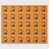 Papier Cadeau Casque Pop Art Orange (Plat)