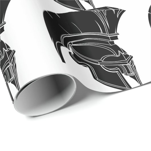 Papier Cadeau Casque spartiate ou trojan (Coin rond)