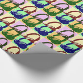 Papier Cadeau Casques de quatre couleurs Pop Art (Coin)