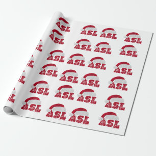 PAPIER CADEAU CASQUETTE ASL HO HO HO
