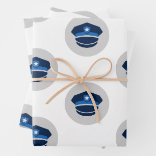 Papier cadeau casquette d'agent de police
