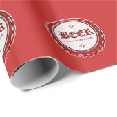Papier Cadeau Casquette de bouteille de bière rouge (Coin rond)