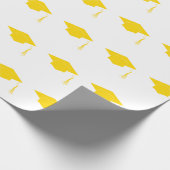 Papier Cadeau Casquette de graduation jaune simple (Coin)