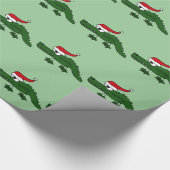 Papier Cadeau Casquette de port de Noël d'alligator mignon (Coin)