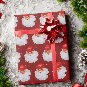 Papier Cadeau Casquette de Santa Claus MAGA Cadeau de Noël du