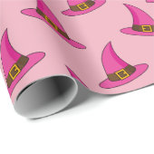 Papier Cadeau Casquette de sorcière rose (Coin rond)