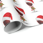 Papier Cadeau Casquette De Vacances Sur Le Vin Rouge (Coin rond)