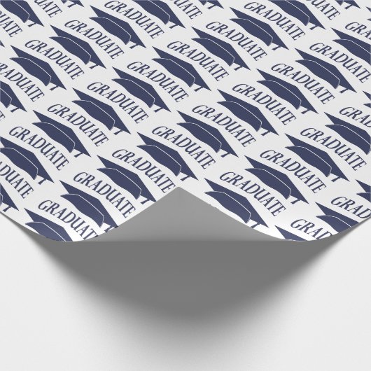 Papier Cadeau Casquette diplômé bleu (Coin)