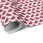 Papier Cadeau Casquette et Tassel Burgundy et Blanc conçu (Coin rond)