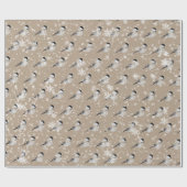 Papier Cadeau Casquette noir neigeux Chickadee Birds Kraft Papie (Plat)