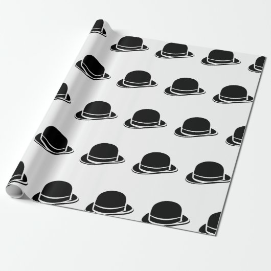 Papier Cadeau Casquette noir simple (Déroulé)