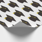 Papier Cadeau Casquette noire avec cadeau Arrière - plan blanc (Coin)