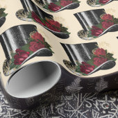 Papier Cadeau Casquette Steampunk avec Red Roses Noël