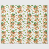 Papier Cadeau Casquette vert mignon Chipmunk Shamrock St. Patric (Plat)