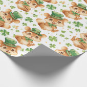 Papier Cadeau Casquette vert mignon Chipmunk Shamrock St. Patric (Coin)