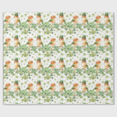 Papier Cadeau Casquette vert mignon Lovebird Shamrock St. Patric (Plat)
