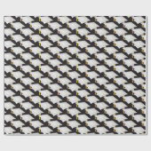 Papier Cadeau casquettes blancs de graduation avec goût or (Plat)