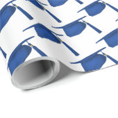 Papier Cadeau Casquettes bleues (Coin rond)