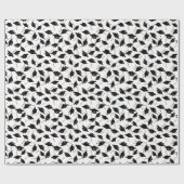 Papier Cadeau Casquettes de graduation noir jetées en l'air sur (Plat)